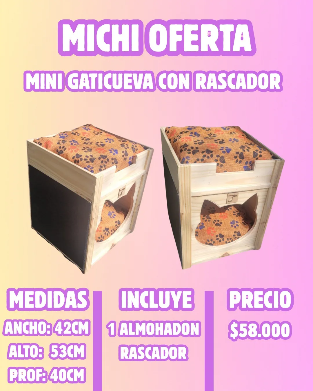 Mini Gaticueva con rascador para gatos – El Shopping de los Bigotes